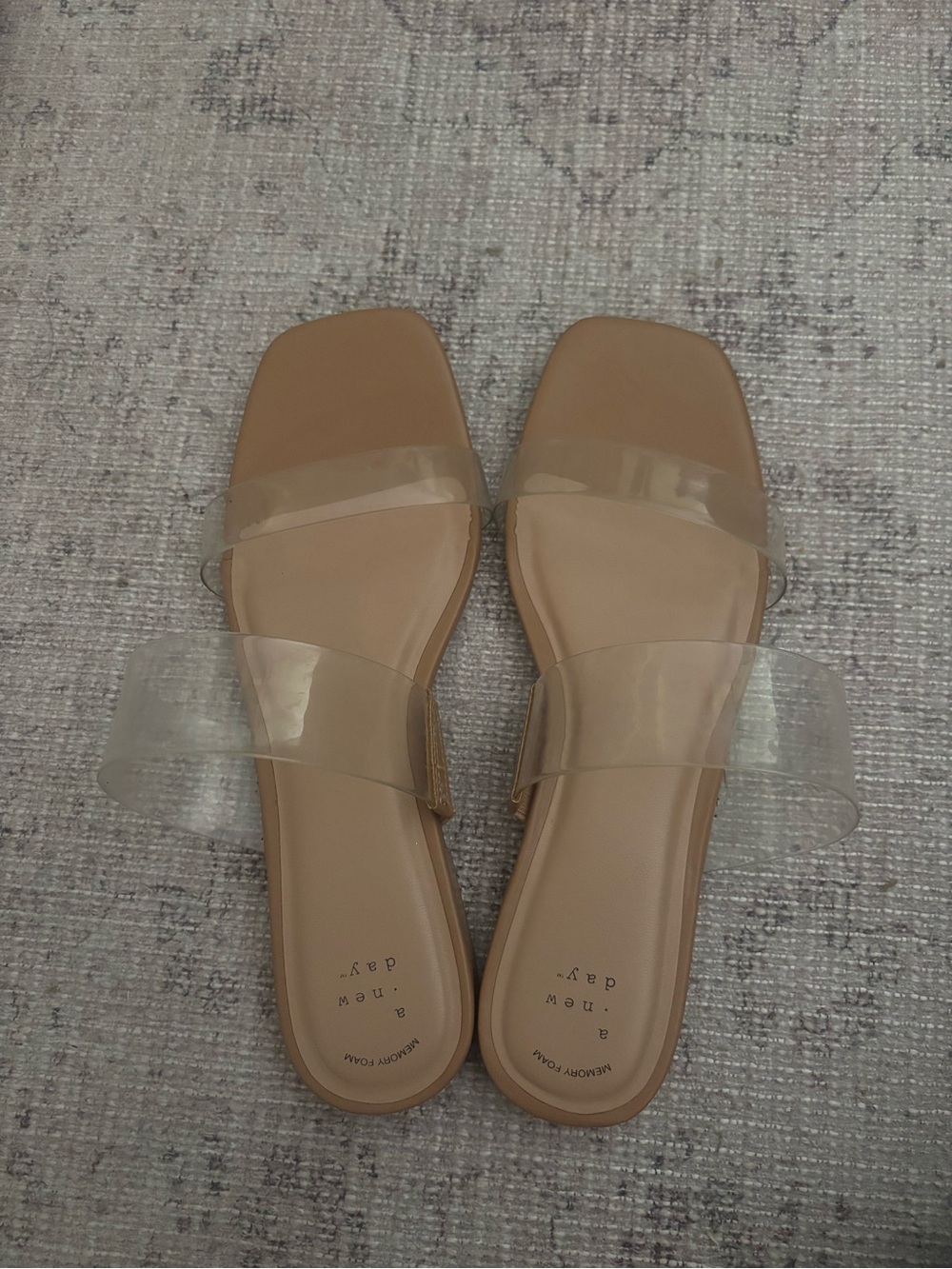a new day Nude Clear-Strap Slide Sandals - Women